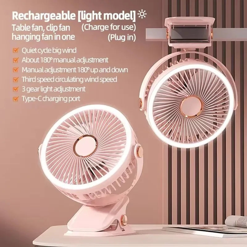 Xiaomi 8000mAh Clip-on Fan 3 Speed Quiet Rechargeable Desktop Portable Air Circulator Wireless Fan With LED Light Camping Home