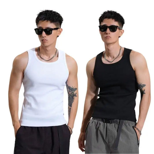 Summer Solid Square Neck Tank Top Cotton Black White Gray Women Men Plus Size Clothing Tank Singlets Sleeveless Fitness Vest