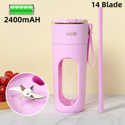 Juicer Cup Wireless Charging Small Portable High Quality Macaron Color Juice Cup Multi-functional Home  Automatic Fruit Blender