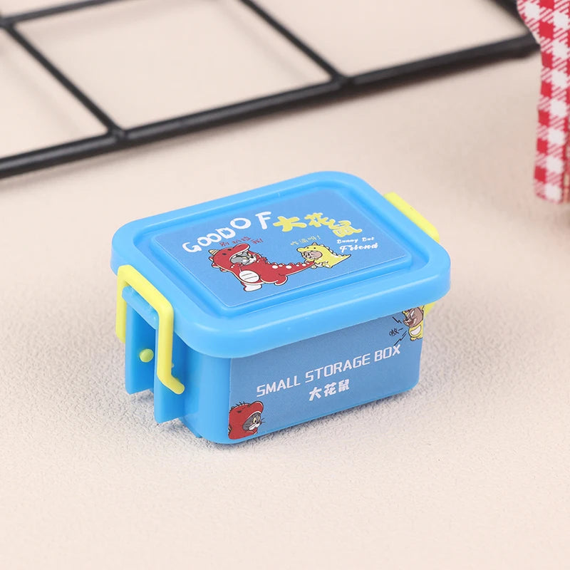 New 1PC 1/12 Dollhouse Mini Plastic Storage Box Model Dollhouse Home Life Scene Decoration Accessories For Kid Pretend Play Toy