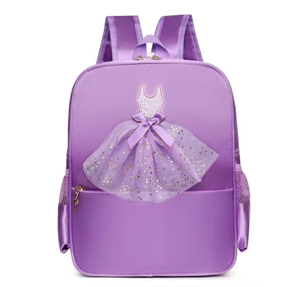 Fashionable Kids Boutique Dance Bag Pink and Purple Children Cute Waterproof Yoga Backpack for Girls