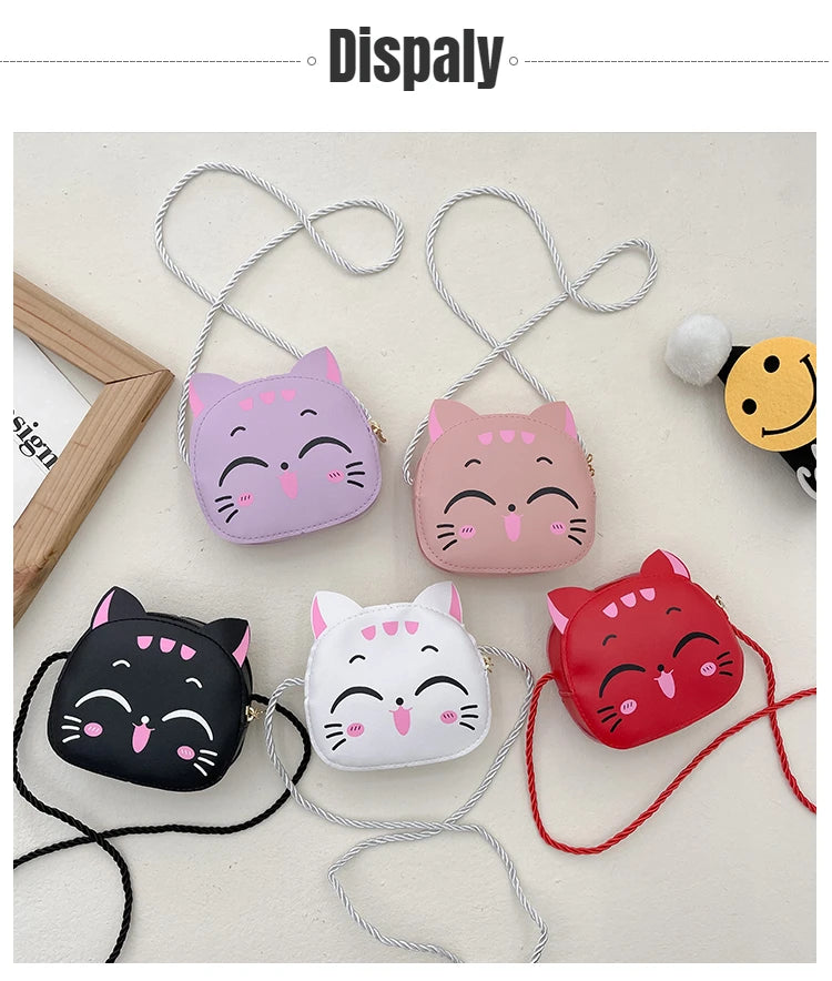 New Cartoon Children Messenger Bag Cute Cat Children Fashion Coin Purses and Handbags Cute Boy Girl Mini Shoulder Bag