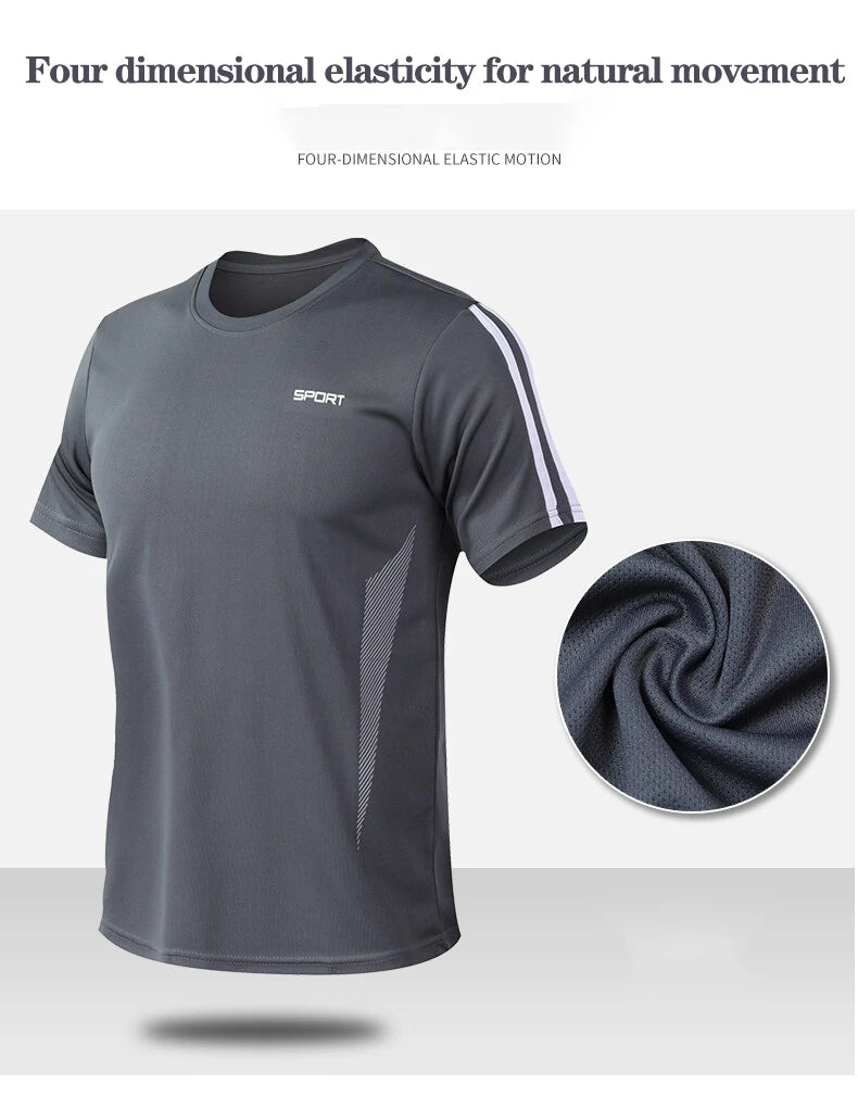 Summer men's sports set, outdoor fitness running basketball, short sleeved T-shirt and shorts, loose and quick drying