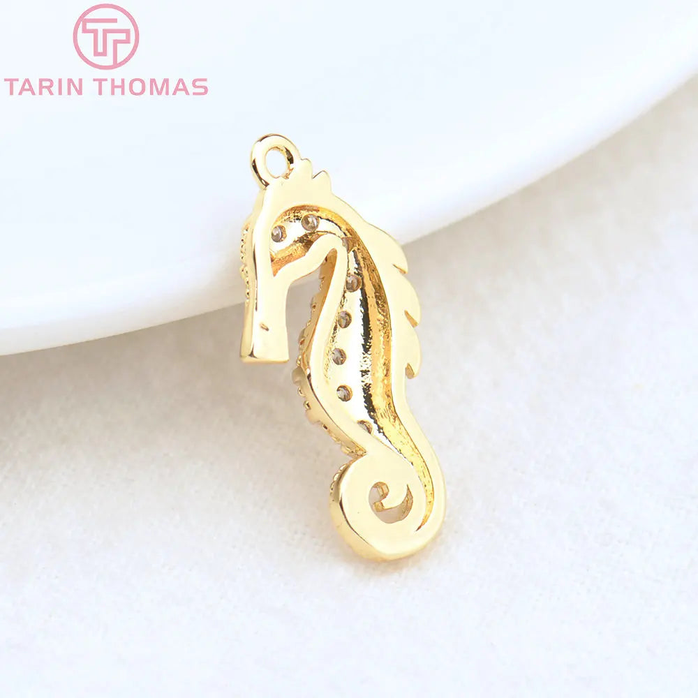 (129) 12x23MM 24K Gold Color Plated Brass Fish Charms Pendants High Quality Jewelry Accessories