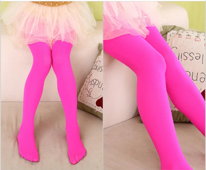 Children Girls Tights for Kids 1 to 15Y Classic Ballet Dance Pantyhose Baby Velvet Candy Color Spring Summer Student Stockings