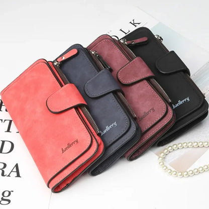 Baellerry Wallet Women Leather Luxury Card Holder Clutch Casual Women Wallets Zipper Pocket Hasp Ladies Wallet Female Purse