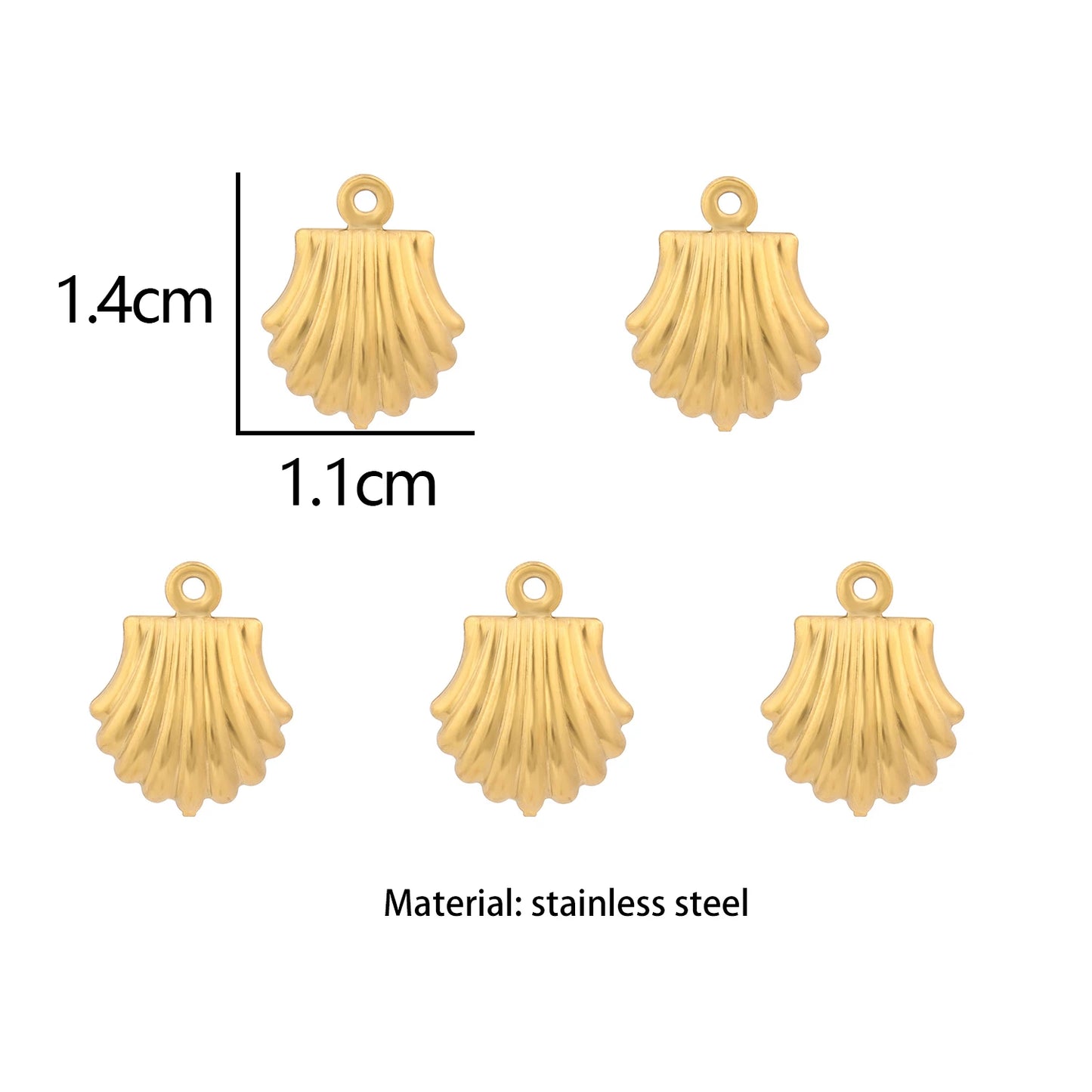 5pcs/Lot Stainless Steel Gold Color Marine Animals Dolphin Shell Starfish Elephant Moon Star Charm Pendant For Jewelry Making