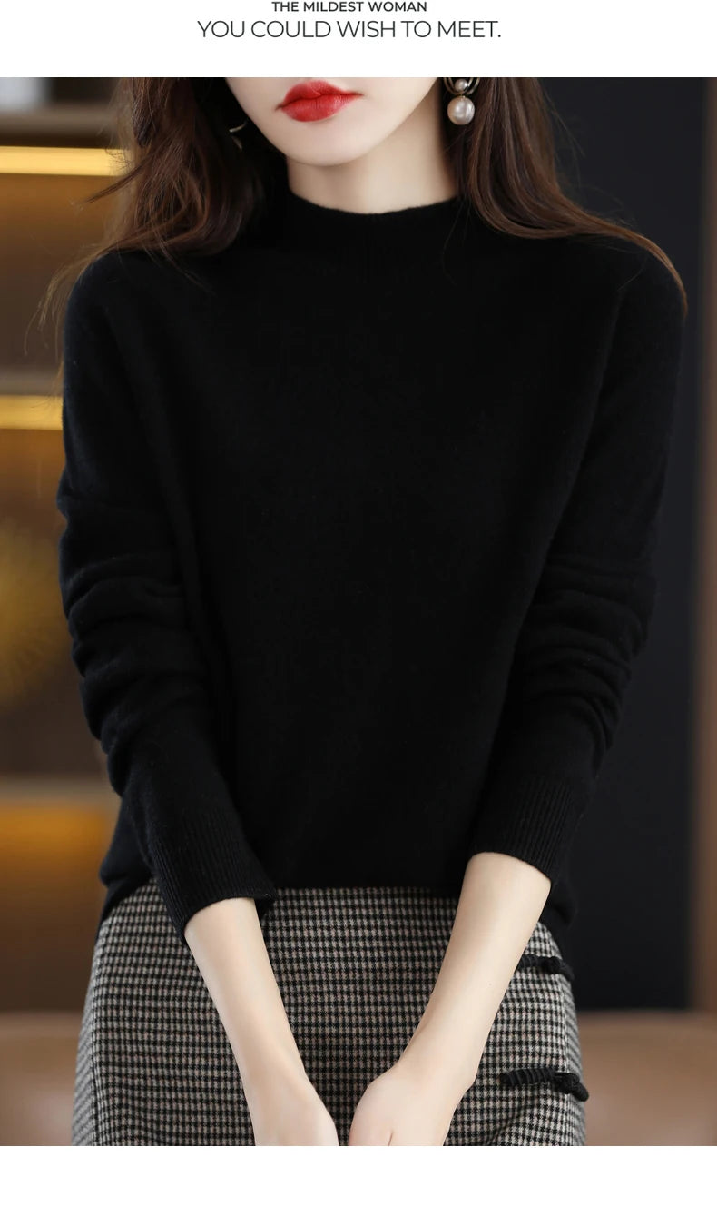 Cashmere Sweater Female 100% Merino Wool Winter Women Knitted Femme Pullover Top Winter Warm Women's 2024 New