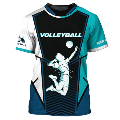 New volleyball uniform personalized customization name unisex 3D print men's T-shirt fashion shirt athlete quick drying clothes