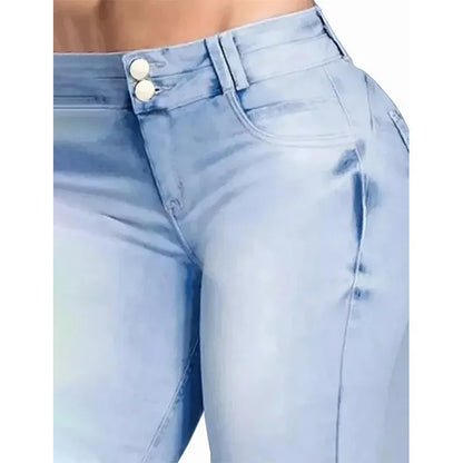 Denim mom Flare Pants Capris Women High Waist Vintage Slight Jeans Long Pants High Waist Work Black Summer Blue Jeans Capris