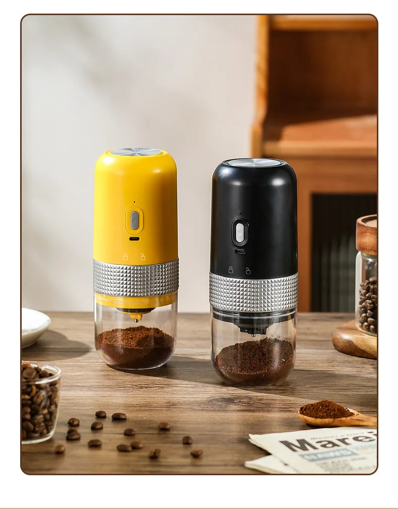 Electric Coffee Bean Grinder USB Charging Mini Coffee Bean Mill Grinder Espresso Spice Grinder for Kitchen