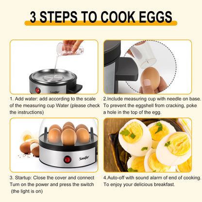 Convenient Egg CookerElectric Egg Cooker 7pcs Egg SteamerEgg CookerKitchen Cooking ToolsEgg CookerAuto-Off Function 350W Sonifer