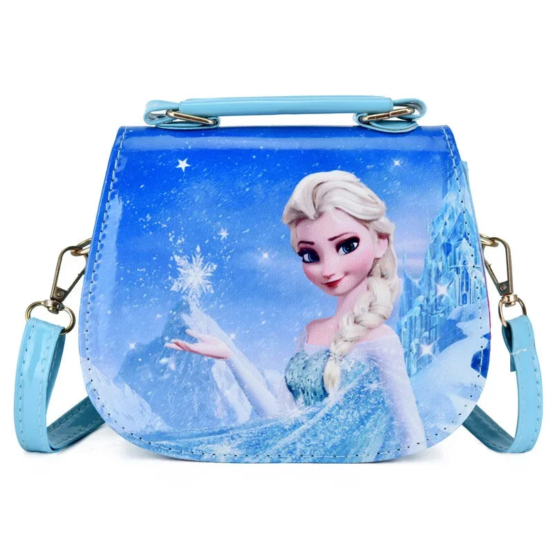 Cute cartoon anime Elsa princess messenger bag fashion girl handbag small bag baby shoulder messenger bag