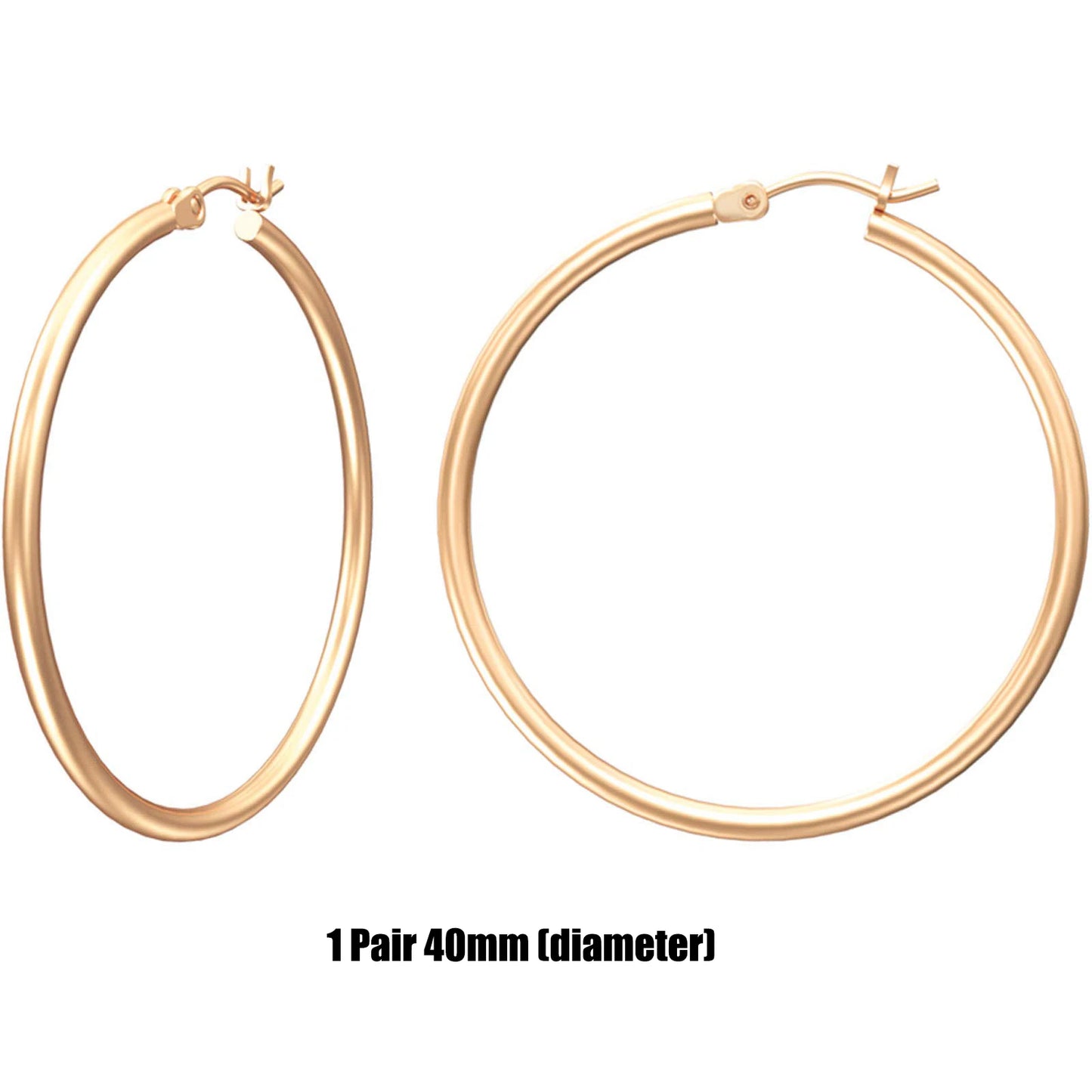 Shevalues Hoop Earrings Set for Women Man 14K Real Gold Plated Copper Hoops with 925 Sterling Silver Needle New Modern Jewelry