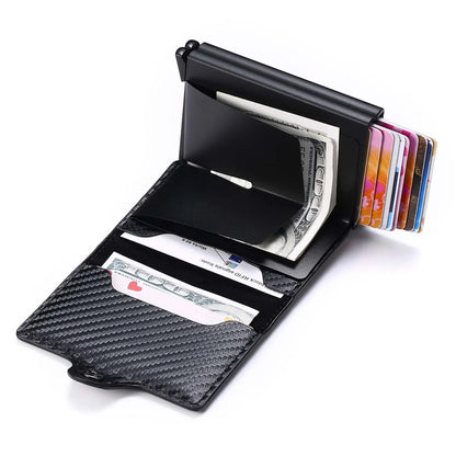 Rfid Men Card Wallets Carbon Fiber Slim Mini Wallet 14 Card Holders Small Money Bag Male Purses