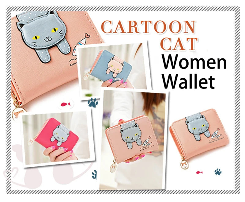 Wallest Women Purse Cute  Anime Wallet  Portable Small Luxury Wallets for Women Clutch Bag Carteras Para Mujer Coin Pocket