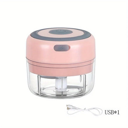 Electric Mini Garlic Chopper, Portable Food Processor, Vegetable Chopper Onion Mincer, Cordless Meat Grinder with USB Charging