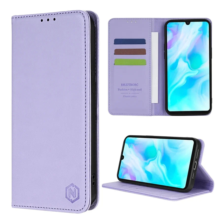 Wallet Skin Friendly Strong Magnetic Card Slot Flip Leather Case For Huawei P20 Pro P30 Lite P40 Lite P Smart 2019 Honor 10 Lite