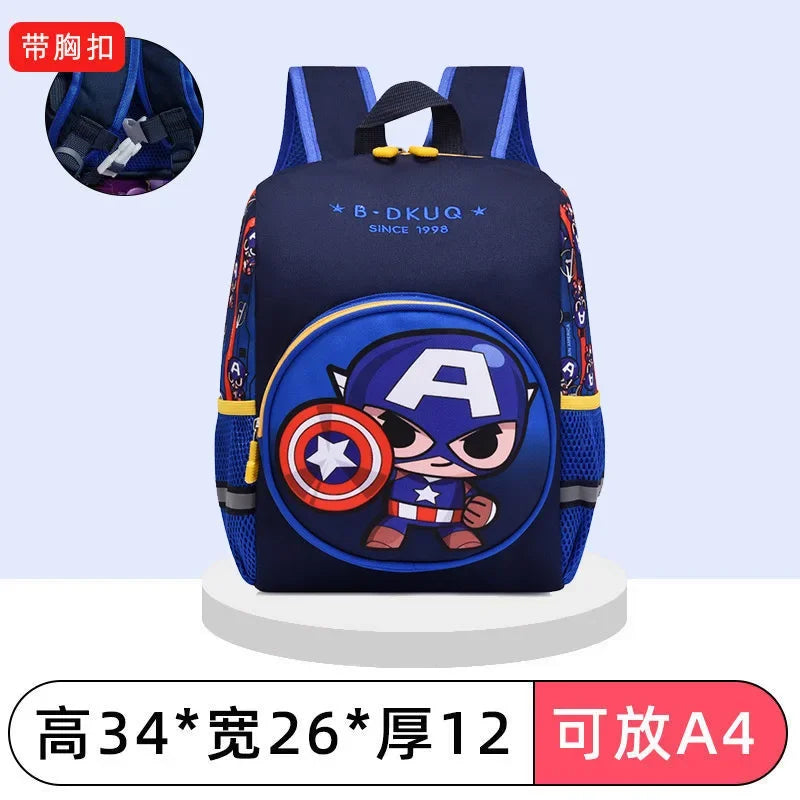 Cartoon Baby Kids Spiderman Backpack Bags For Captain Children Cute Iron Man Shoulder Packages