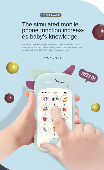 Baby Mobile Phone Toy Simulation Music Sound Telephone Toddler Puzzle Early Education Sleeping Toy Gift with Teether 0 12 Months