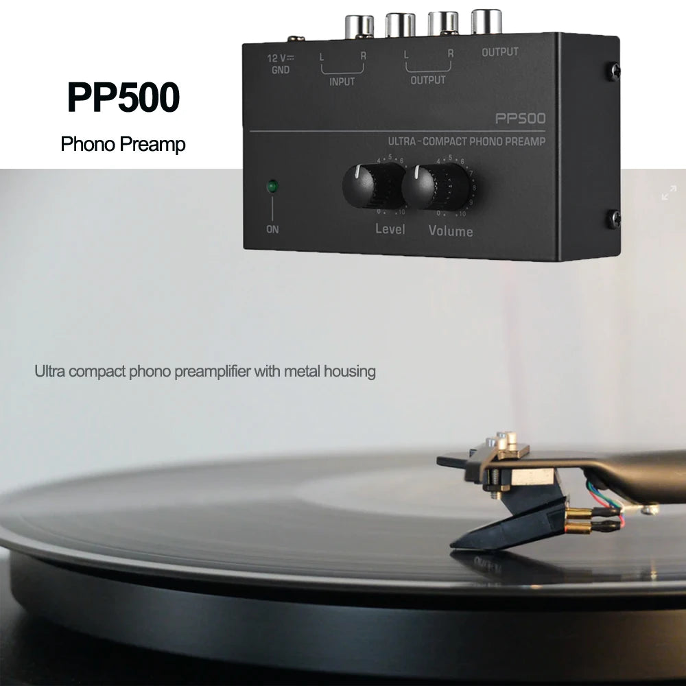 New PP500 Phono Preamp Preamplifier with Level Volume Control for LP Vinyl Turntable