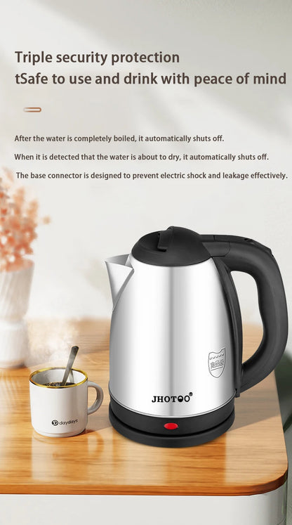 2L Stainless Steel Electric Kettle Kitchen Appliances Smart Kettle 1500W Whistle Kettle Samovar Tea Coffee Thermo Pot Gift