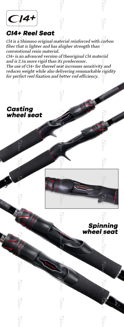 SHIMANO Original ZODIAS PACK TRAVEL Fishing Rod 4/5 SECTIONS L/ML/M/MH Action Carbon Fiber Bass Fishing Spinning Baitcasting Rod