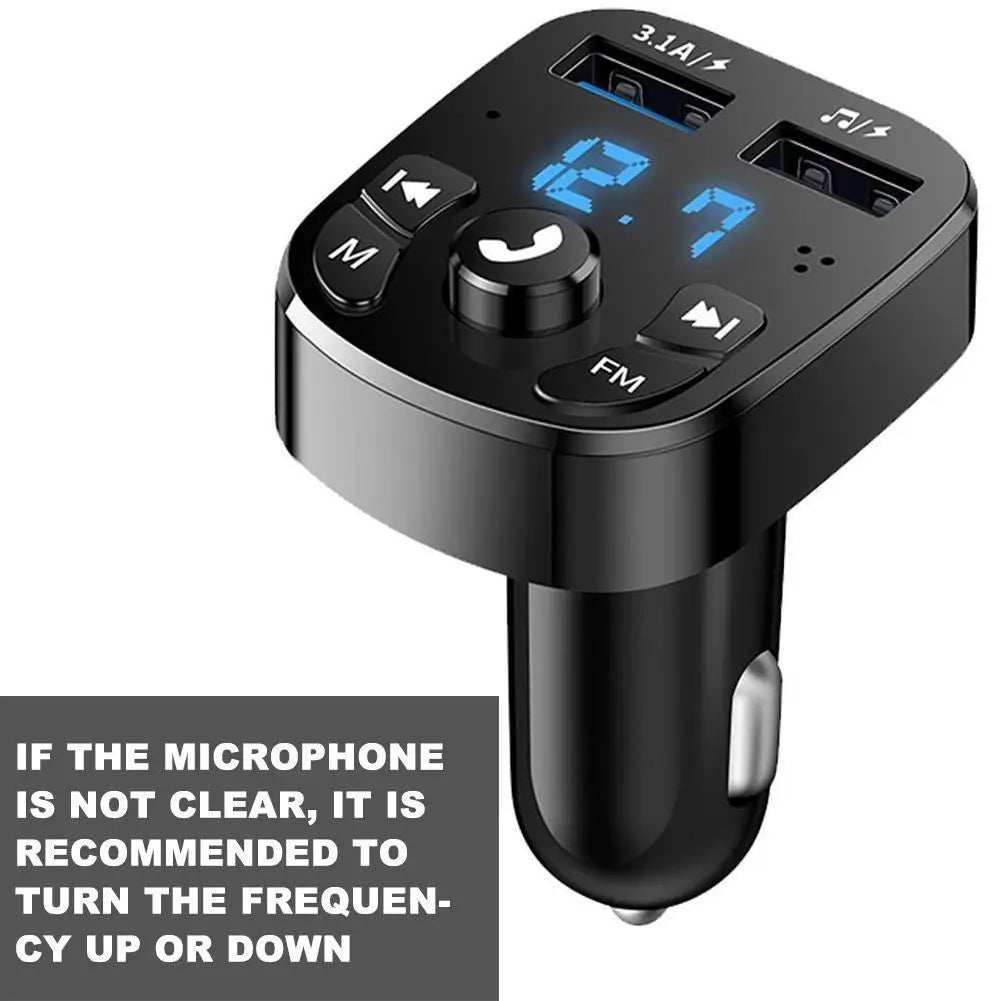 Car Mp3 Player Dual Usb Fast Charger Fm Bluetooth Receiver Bluetooth Compatible 5.0 Fm Transmitter Usb Flash Drive Plug Car Kit