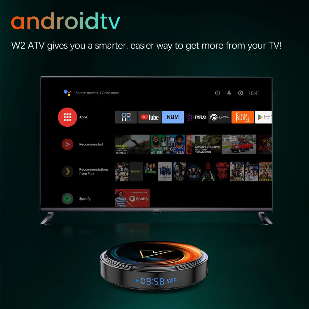 VONTAR W2 ATV androidtv 11.0 Smart TV Box Amlogic S905W2 Google Voice Input 8K Video 4K@60fps AV1 Dual Wifi BT4.0 Media Player