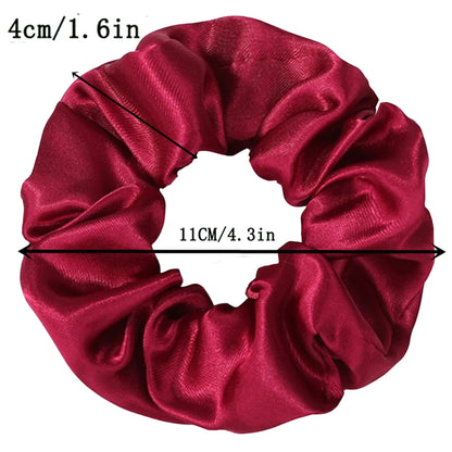 50/40/20pc Vintage Satin Scrunchies Girls Elastic Hair Bands Ponytail Holder Ties Rubber Bands Fashion Women Accessories Solid