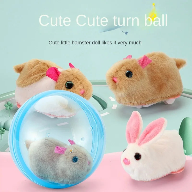 New Popular Electric Rabbit Hamster Rolling Ball Playing Cat Electronic Plush Dog Cat Machine Pet Toys