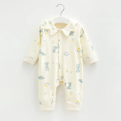 Baby Bodysuit Pure Cotton Boneless Pajamas Newborn Baby Romper Lovely Foreignly Cute Long Sleeve Bodysuit Autumn