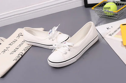 Women's Canvas Small White Shallow Cut Summer Flat Sport Casual Ladies Soft Shoessneakers Zapatillas Deporte Platform Sneakers