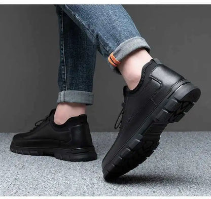 Casual Leather Shoes for Men Autumn Brand Men's Business Office Loafers Platform Mens' Soft Social Shoes Work Footwear Moccasins