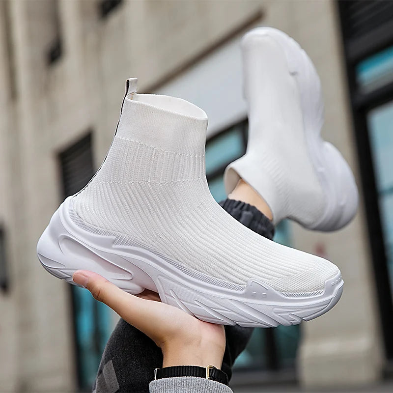 Footwear men's high top sports tennis shoes Luxury designer shoes Mesh breathable socks free boots Fashion casual men's shoes