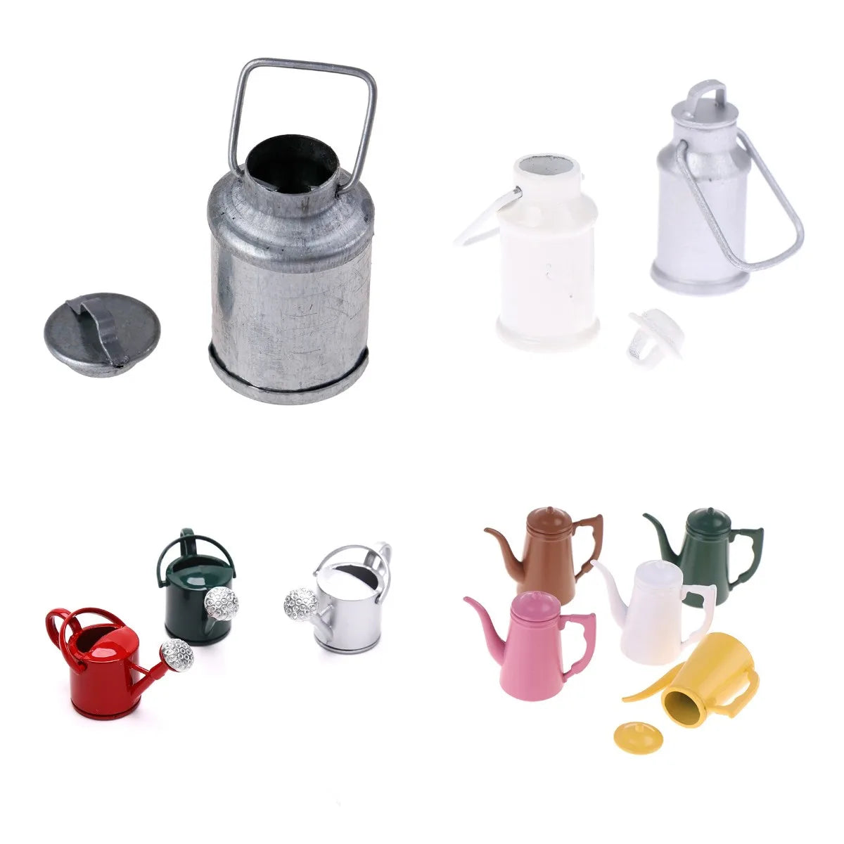 Farm Metal Milk Can Kettle Pot New 1:12 Doll House Miniature Accessories