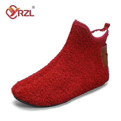 YRZL Winter Cotton Shoes Men High Top Warm Slip on Lightweight Slippers Men Plush Indoor Cotton Boots Men Winter Warm Shoes