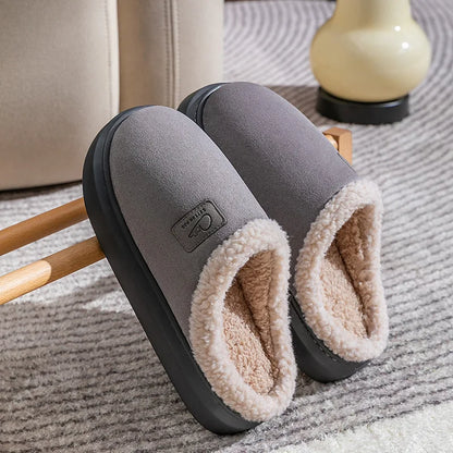 Comwarm Winter Plush Slippers For Women Indoor Antiskid Warm Cotton Slippers Fur Fluffy Flat Home Slides Lady Casual Furry Shoes