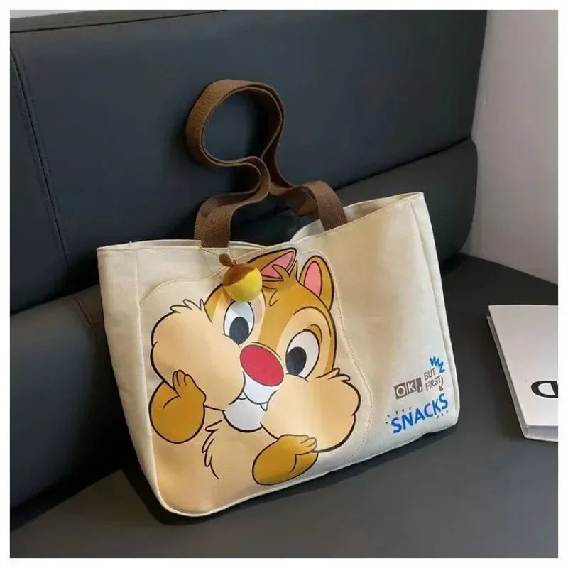 Disney new Chichititi Cartoon Print Large Capacity Women's Handbag Daily Travel Mummy Bag Fashionable and Versatile Shoulder Bag