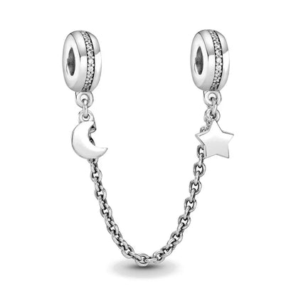 New 925 sterling silver cool and shiny split chain buckle boutique charm pendant suitable for original DIY bracelets DIY jewelry