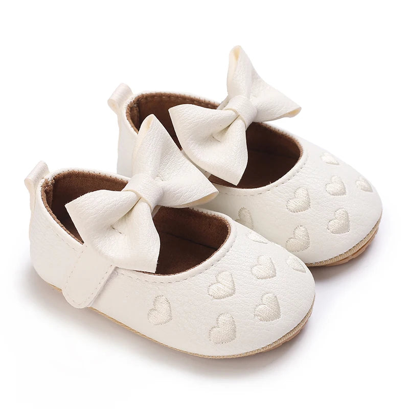 HAIZHIW 0-18 Months Cute White Lace Baby Girl Princess shoes Baby Shoes Bow Fringe Rubber Soled Non-slip Footwear Crib Shoes