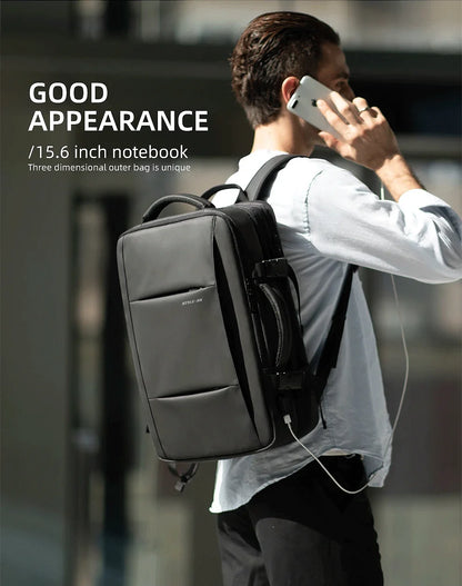 HK Business Backpack for Men Waterproof Anti-Theft 15.6” Laptop Backpack Casual Large Capacity Expandable Travel Bag Short Trip