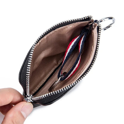 Genuine Leather Coin Purse Mini Card Holder Ultra-thin Small Zipper Cute Wallet Soft Cowhide Leather Driver's License Key Bag