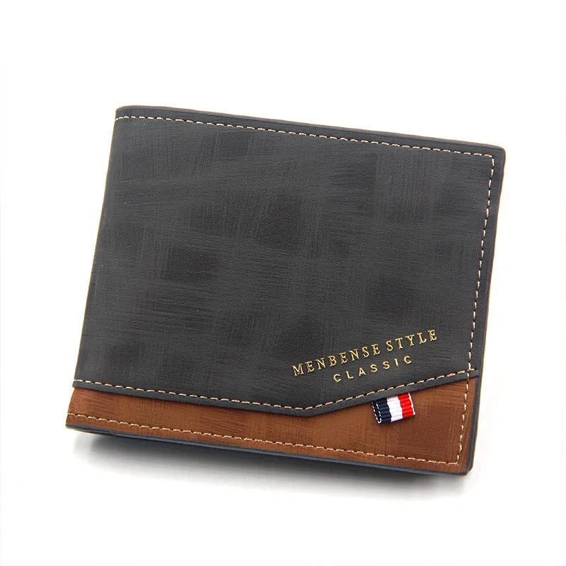 Short Men Wallets Slim Classic Coin Pocket Photo Holder Small Male Wallet Quality Card Holder Frosted Leather Men Purses