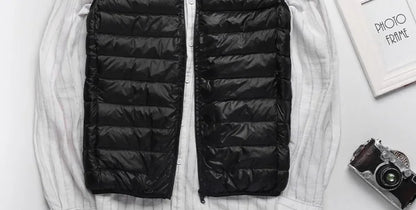 2024 Ultralight Sleeveless Puffer Vest Jacket Ultra Thin Warm Lightweight Down Jacket Waistcoat Winter Men Duck Down Vest Coats