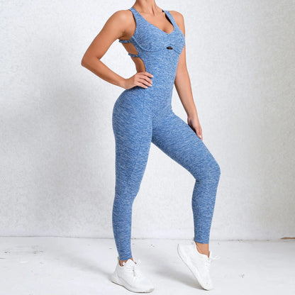 New Nylon Pad Women Yoga Set Rompers One Piece Jumpsuit Gym Exercise Sports Bra Romper Fitness Shorts Sportwear Active Suit