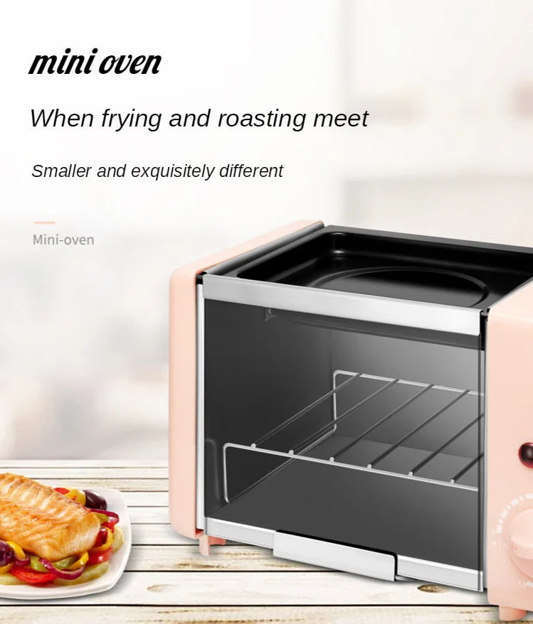 Mini Multifunction maker Toaster electric Baking Bakery roast Oven grill fried eggs Omelette frying pan breakfast machine bread