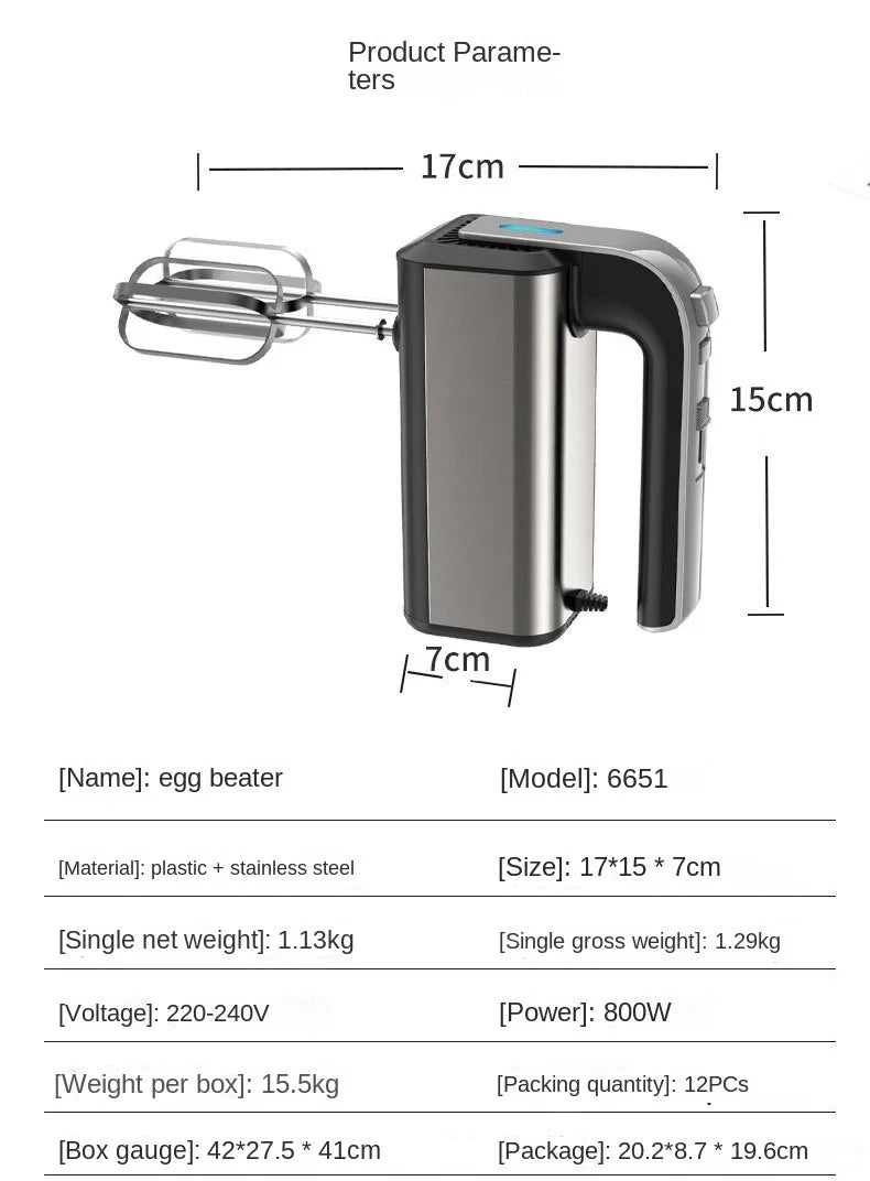 Electric Egg Beater Stainless Steel mini whipped cream white and Flour Mixer cake baking egg beater multifunctional doughmaker