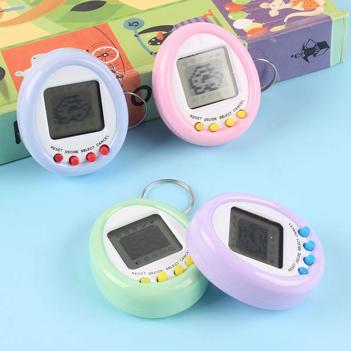 Macaron Mini Electronic Pet Machine Virtual Pet Tamagotchi Toy 168 Pets In One Virtual Cyber Digital Pet Toys Funny Play Toys