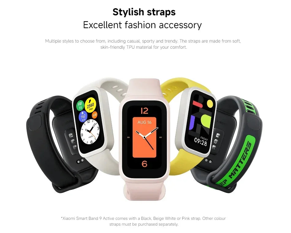 Global Version Xiaomi Smart Band 9 Active 1.47'' Display 18 Days Life Modes 5ATM All-day Health And Fitness Monitoring